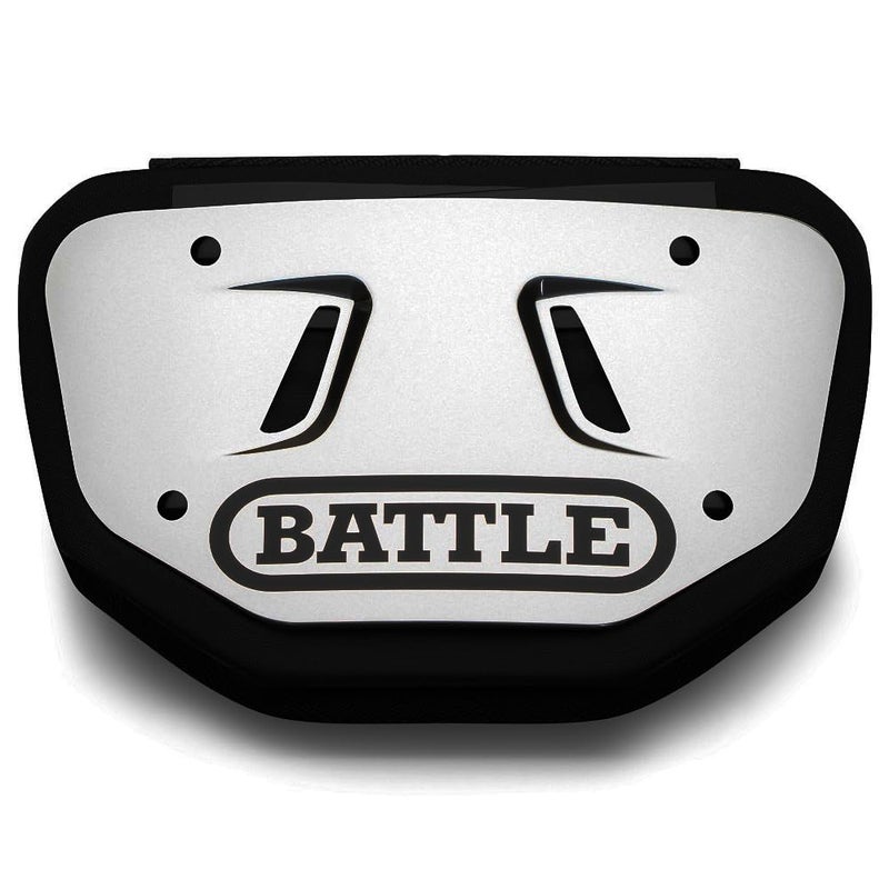 Battle لوحة ظهر كرة القدم من باتل سبورتس كروم - واقي ظهر صلب مع رغوة مخصصة لحماية عالية التأثير - للشباب، فضي/أسود كروم - Image 2